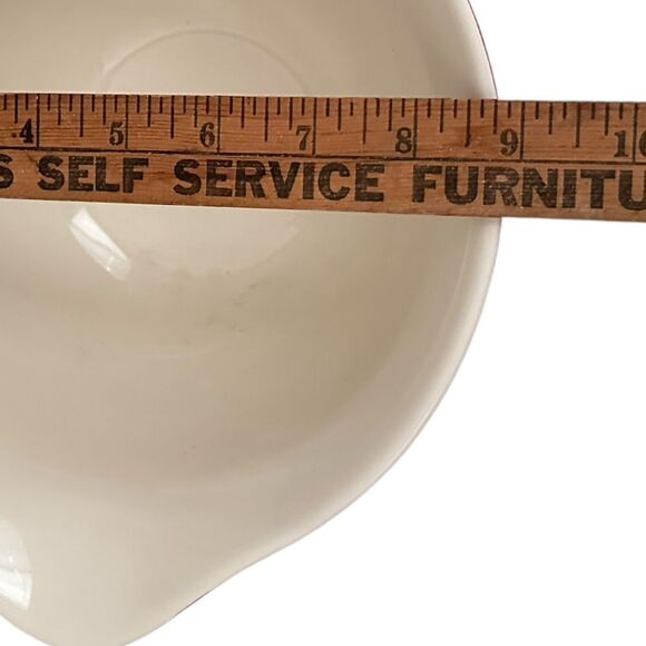 The Bake Shop Christmas Mixing Bowl Handle Spout Vintage Santa Tree Design - Picture 8 of 10